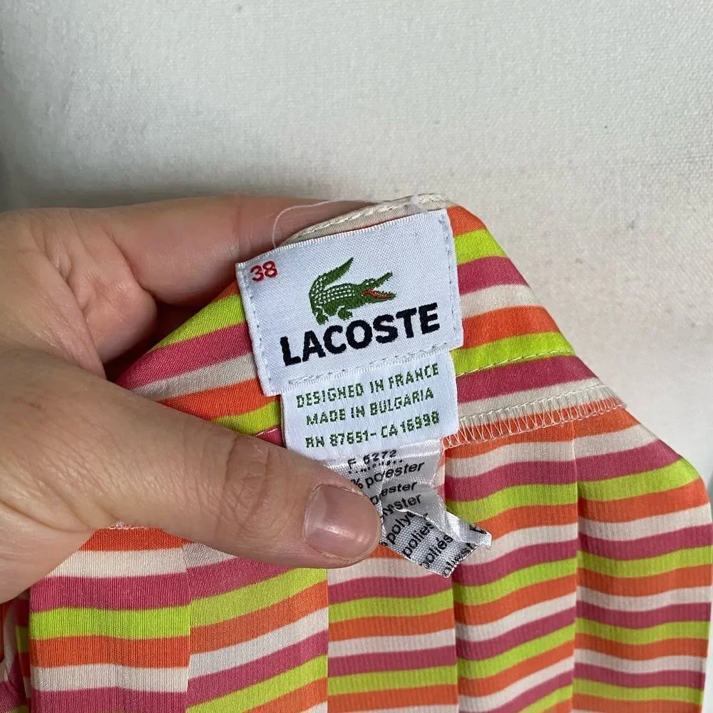 Y2K Lacoste Striped Accordion Skirt